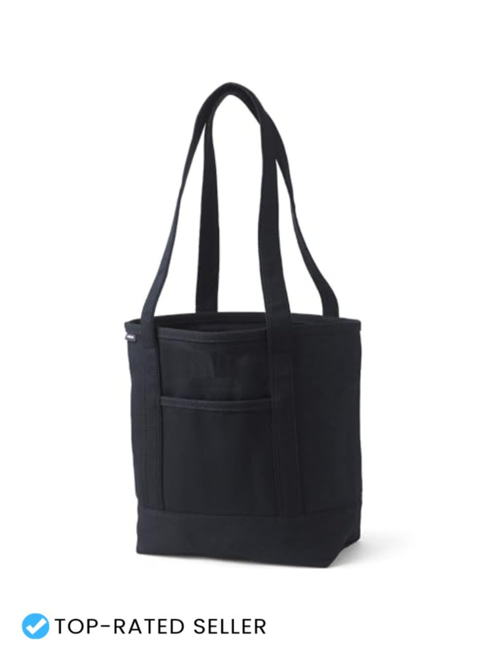 Lands' End Medium Canvas Tote Bag Long Handle Cotton Travel Beach